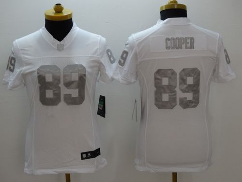 Raiders #89 Amari Cooper White Women's Stitched NFL Limited Platinum Jersey
