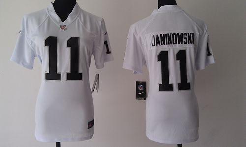 Raiders #11 Sebastian Janikowski White Women's Stitched NFL Elite Jersey