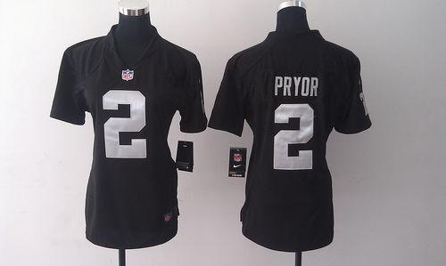 Raiders #2 Terrelle Pryor Black Team Color Women's Stitched NFL Elite Jersey
