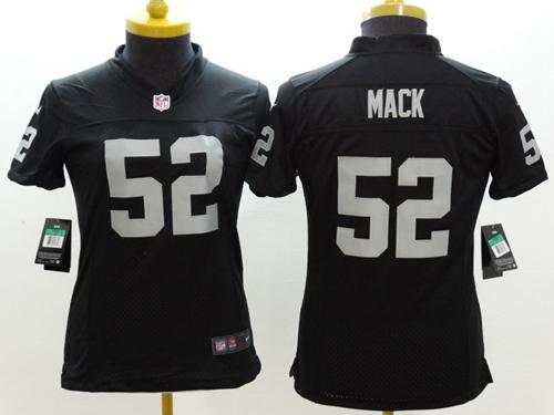 Raiders #52 Khalil Mack Black Women's Stitched NFL Limited Jersey