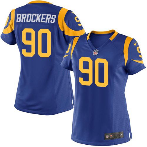 Rams #90 Michael Brockers Royal Blue Alternate Women's Stitched NFL Elite Jersey