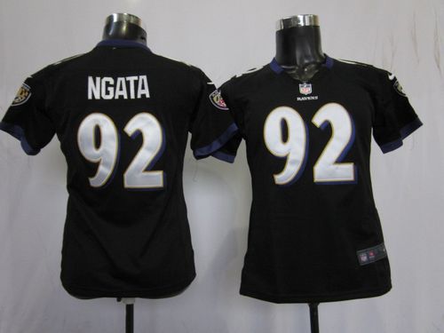 Ravens #92 Haloti Ngata Black Alternate Women's Stitched NFL Elite Jersey