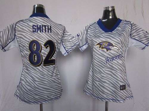 Ravens #82 Torrey Smith Zebra Women's Stitched NFL Elite Jersey