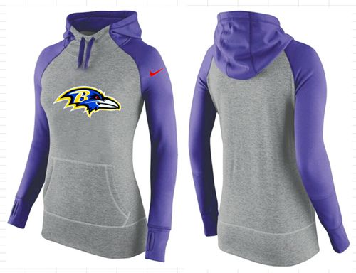 Women's Baltimore Ravens Performance Hoodie Grey & Purple_2
