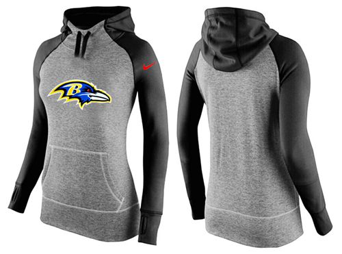 Women's Baltimore Ravens Performance Hoodie Grey & Black_2