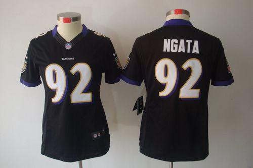 Ravens #92 Haloti Ngata Black Alternate Women's Stitched NFL Limited Jersey