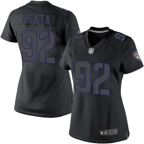 Ravens #92 Haloti Ngata Black Impact Women's Stitched NFL Limited Jersey