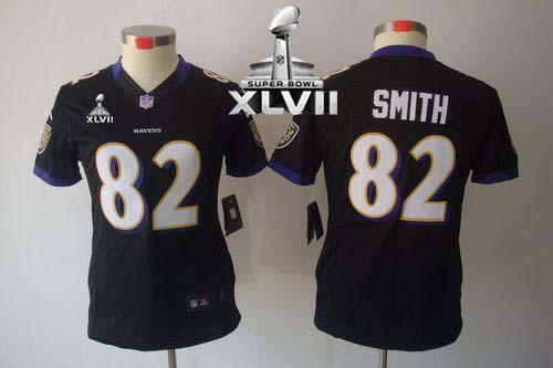 Ravens #82 Torrey Smith Black Alternate Super Bowl XLVII Women's Stitched NFL Limited Jersey