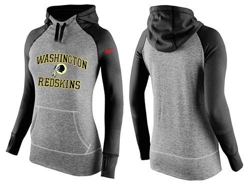 Women's Washington Redskins Performance Hoodie Grey & Black_2
