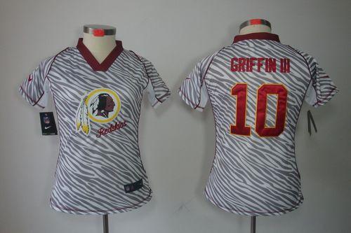 Redskins #10 Robert Griffin III Zebra Women's Stitched NFL Elite Jersey