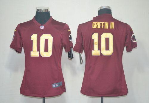 Redskins #10 Robert Griffin III Burgundy Red Alternate 80TH Throwback Women's Stitched Elite Jersey