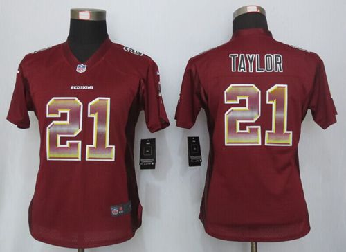 Redskins #21 Sean Taylor Burgundy Red Team Color Women's Stitched NFL Elite Strobe Jersey