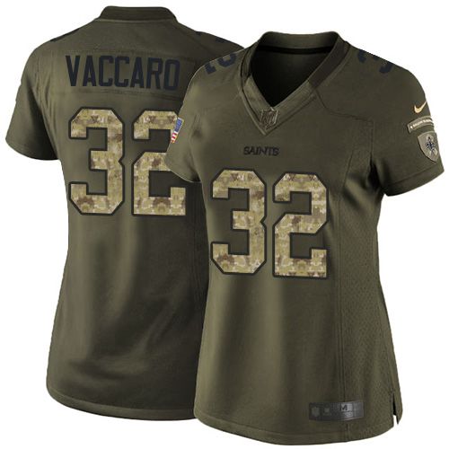 Saints #32 Kenny Vaccaro Green Women's Stitched NFL Limited Salute to Service Jersey