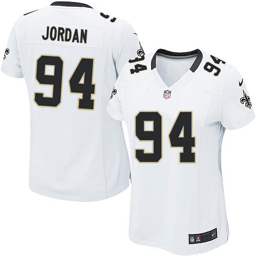 Saints #94 Cameron Jordan White Women's Stitched NFL Elite Jersey