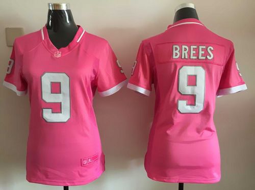 Saints #9 Drew Brees Pink Women's Stitched NFL Elite Bubble Gum Jersey