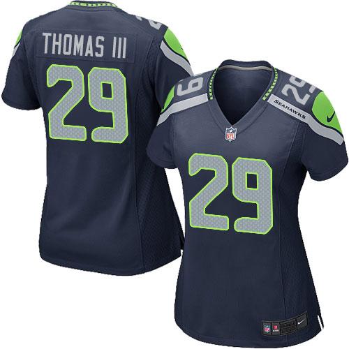 Seahawks #29 Earl Thomas III Steel Blue Women's Stitched NFL Elite Jersey