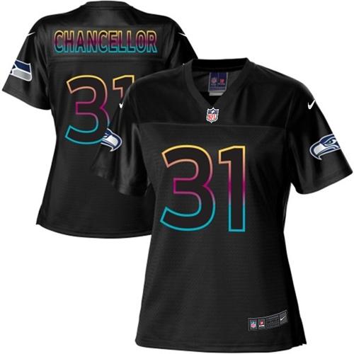 Seahawks #31 Kam Chancellor Black Women's NFL Fashion Game Jersey