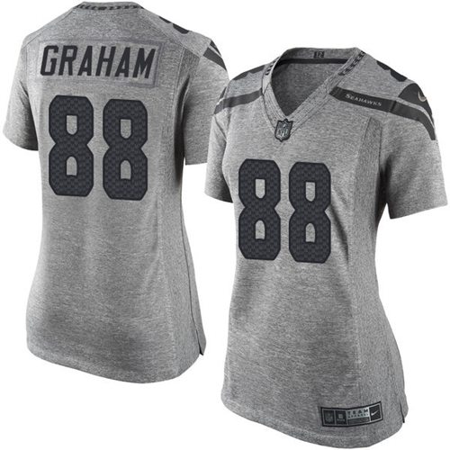 Seahawks #88 Jimmy Graham Gray Women's Stitched NFL Limited Gridiron Gray Jersey
