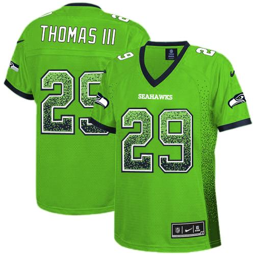 Seahawks #29 Earl Thomas III Green Women's Stitched NFL Elite Drift Fashion Jersey