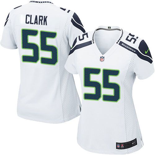 Seahawks #55 Frank Clark White Women's Stitched NFL Elite Jersey