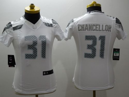 Seahawks #31 Kam Chancellor White Women's Stitched NFL Limited Platinum Jersey