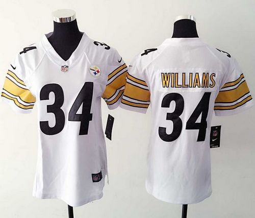 Steelers #34 DeAngelo Williams White Women's Stitched NFL Elite Jersey