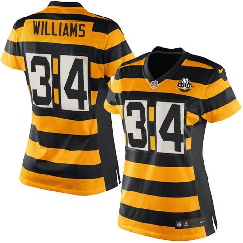 Steelers #34 DeAngelo Williams Yellow/Black Alternate Women's Stitched NFL Elite Jersey