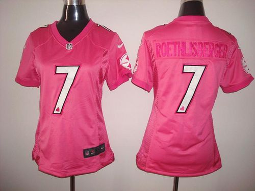 Steelers #7 Ben Roethlisberger Pink New Women's Be Luv'd Stitched NFL Elite Jersey