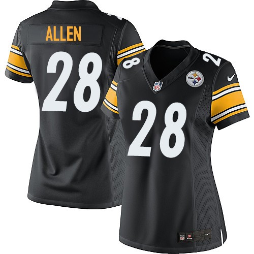 Steelers #28 Cortez Allen Black Team Color Women's Stitched NFL Elite Jersey