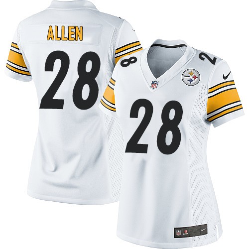 Steelers #28 Cortez Allen White Women's Stitched NFL Elite Jersey