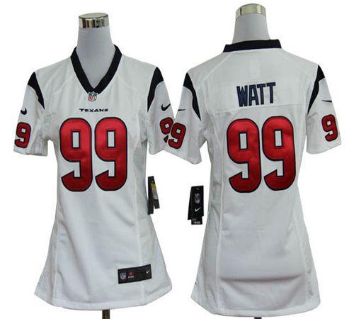 Texans #99 J.J. Watt White Women's Stitched NFL Elite Jersey
