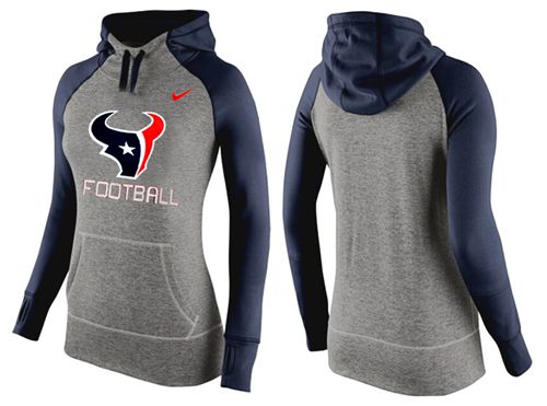 Women's Houston Texans Performance Hoodie Grey & Dark Blue