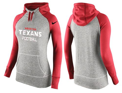 Women's Houston Texans Performance Hoodie Grey & Red_1