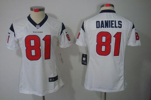 Texans #81 Owen Daniels White Women's Stitched NFL Elite Jersey