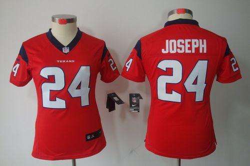 Texans #24 Johnathan Joseph Red Alternate Women's Stitched NFL Limited Jersey