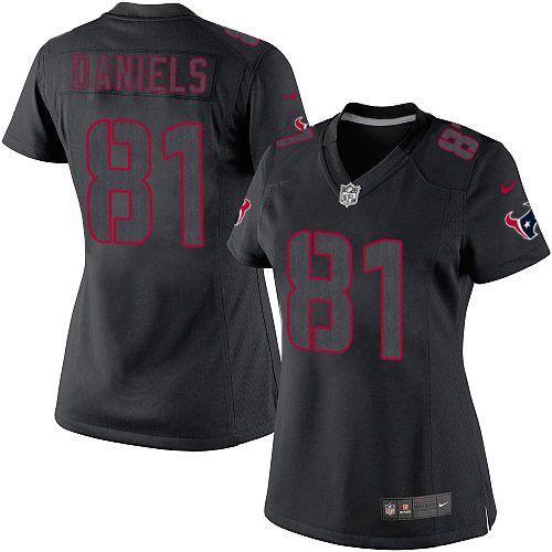 Texans #81 Owen Daniels Black Impact Women's Stitched NFL Limited Jersey