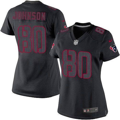 Texans #80 Andre Johnson Black Impact Women's Stitched NFL Limited Jersey