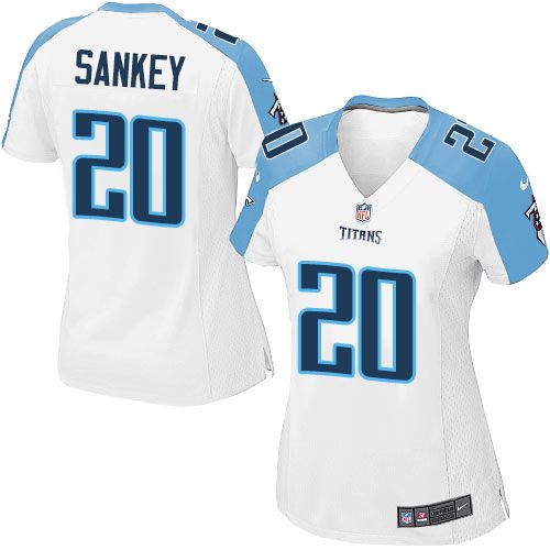 Titans #20 Bishop Sankey White Women's Stitched NFL Elite Jersey