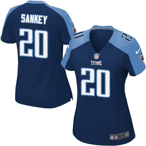 Titans #20 Bishop Sankey Navy Blue Alternate Women's Stitched NFL Elite Jersey