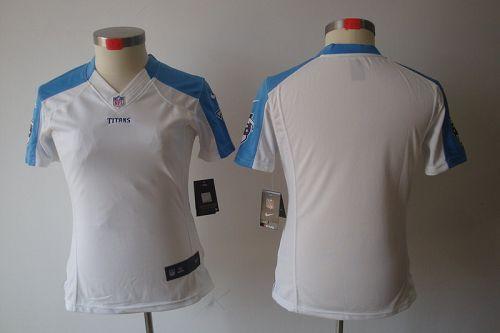 Titans Blank White Women's Stitched NFL Limited Jersey