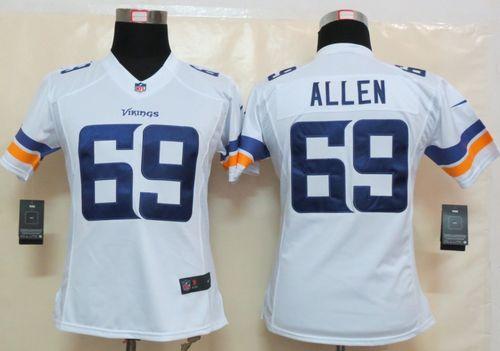 Vikings #69 Jared Allen White Women's Stitched NFL Limited Jersey