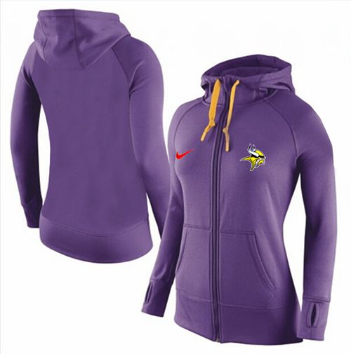 Women's Minnesota Vikings Full Zip Performance Hoodie Purple_2