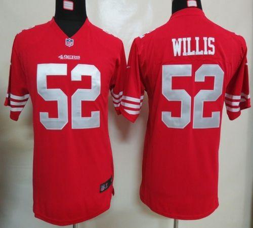 49ers #52 Patrick Willis Red Team Color Youth Stitched NFL Elite Jersey