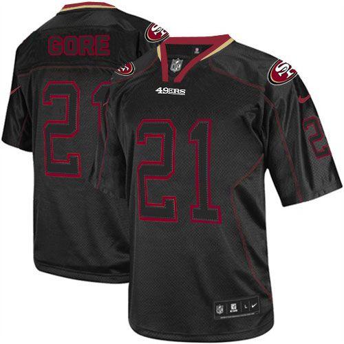 49ers #21 Frank Gore Lights Out Black Youth Stitched NFL Elite Jersey