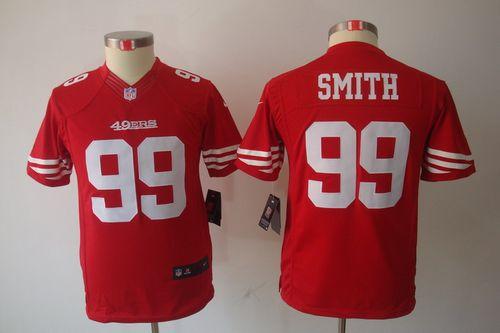 49ers #99 Aldon Smith Red Team Color Youth Stitched NFL Limited Jersey