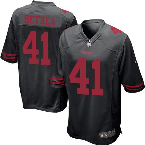 49ers #41 Antoine Bethea Black Alternate Youth Stitched NFL Elite Jersey