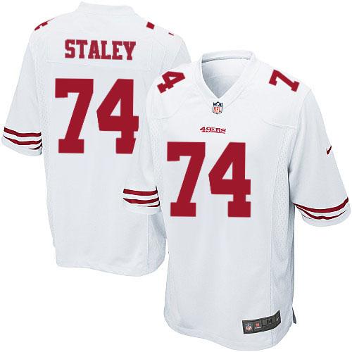 49ers #74 Joe Staley White Youth Stitched NFL Elite Jersey