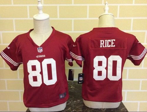Toddler 49ers #80 Jerry Rice Red Team Color Stitched NFL Elite Jersey