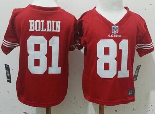 Toddler 49ers #81 Anquan Boldin Red Team Color Stitched NFL Elite Jersey