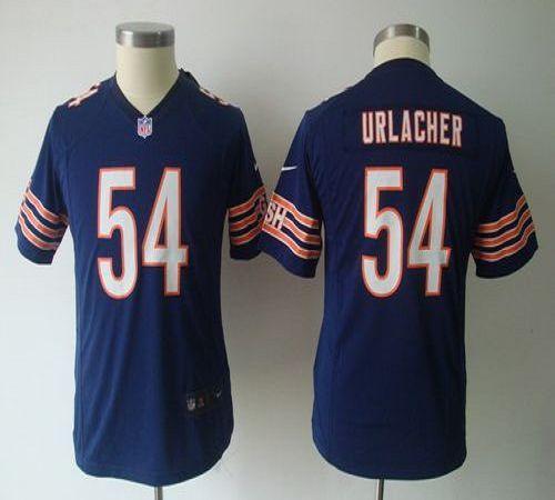 Bears #54 Brian Urlacher Navy Blue Team Color Youth NFL Game Jersey